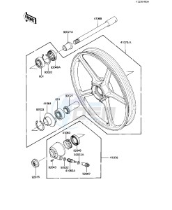 KZ 550 H [GPZ] (H1-H2) [GPZ] drawing FRONT WHEEL_HUB