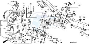 ST1300AC Pan Europoean -ST1300 CH drawing HANDLE PIPE/TOP BRIDGE