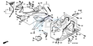 CBR600RRA France - (F / CMF 2F) drawing LOWER COWL (L.) (CBR600RR9,A/RA9,A)