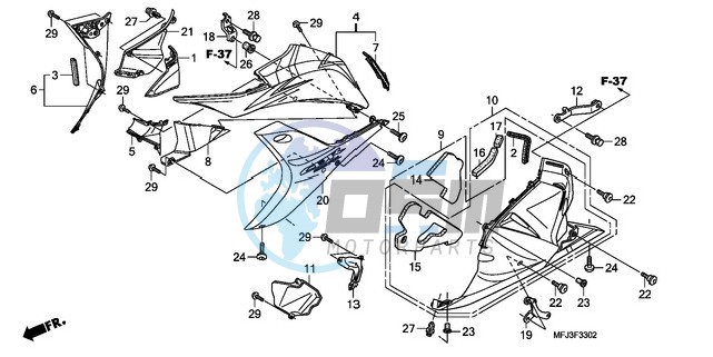 LOWER COWL (L.) (CBR600RR9,A/RA9,A)