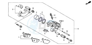 FES150 125 PANTHEON drawing REAR BRAKE CALIPER (FES1253-5)(FES1503-5)