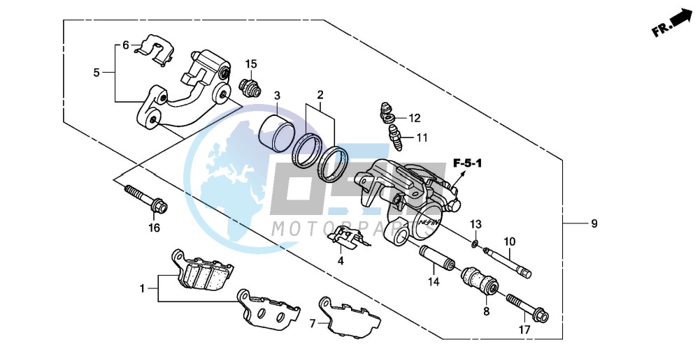 REAR BRAKE CALIPER (FES1253-5)(FES1503-5)