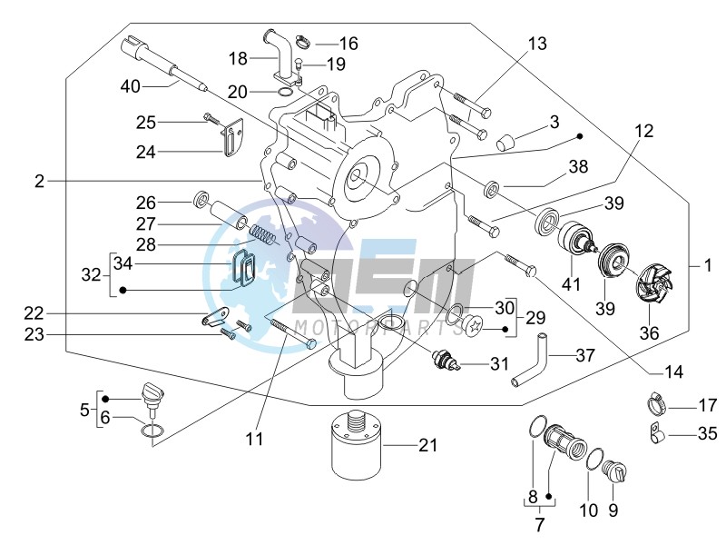 Flywheel magneto cover - Oil filter