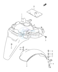 AN125 (E2) Burgman drawing REAR FENDER