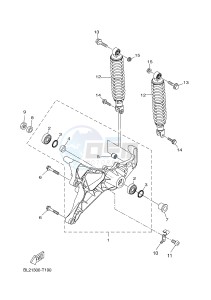 YP125RA X-MAX 125 ABS POLICE BELGIUM drawing REAR ARM & SUSPENSION