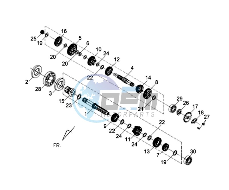 CRANKCASE - DRIVE SHAFT - CRANKCASE