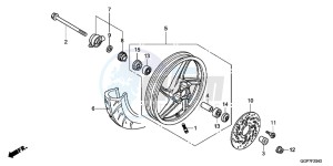 NSC50T2F NSC50T2 UK - (E) drawing FRONT WHEEL