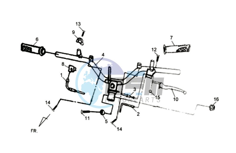 HANDLEBAR / BRAKE LEVERS CPL  L/R