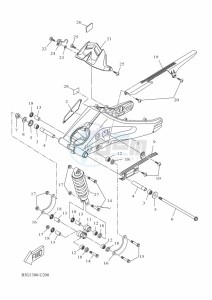 YZF125-A YZF-R125 (B5G4) drawing REAR ARM & SUSPENSION