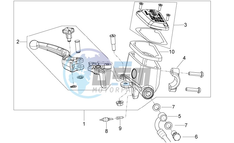 Front master brake cilinder