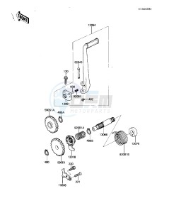 KDX 80 B [KDX80] (B2-B3) [KDX80] drawing KICKSTARTER MECHANISM -- KDX80-B3- -