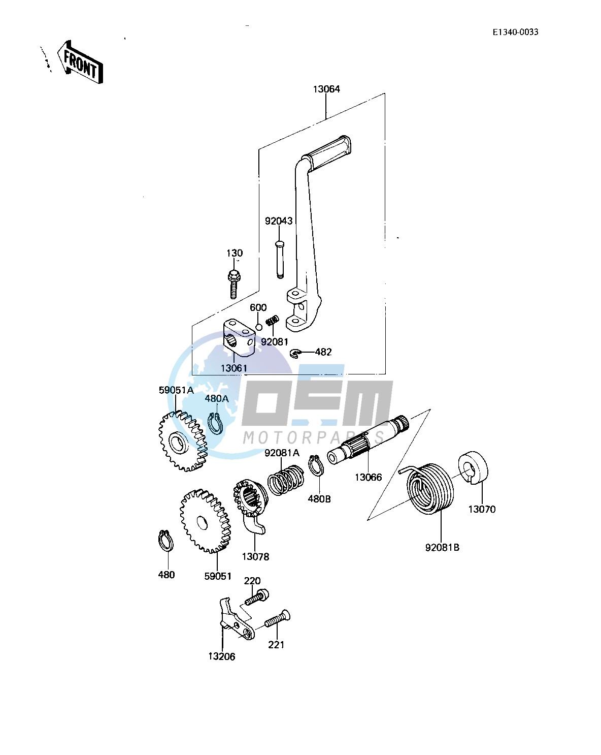 KICKSTARTER MECHANISM -- KDX80-B3- -