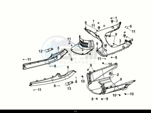 FIDDLE IV 125 (XG12WW-IT) (E5) (M1) drawing INNER FENDER- FLOOR PANEL - CENTER COVER