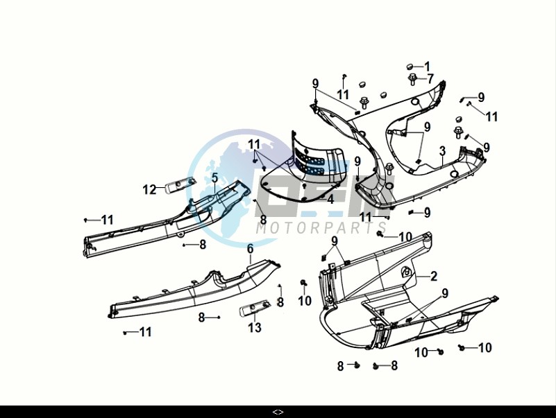 INNER FENDER- FLOOR PANEL - CENTER COVER