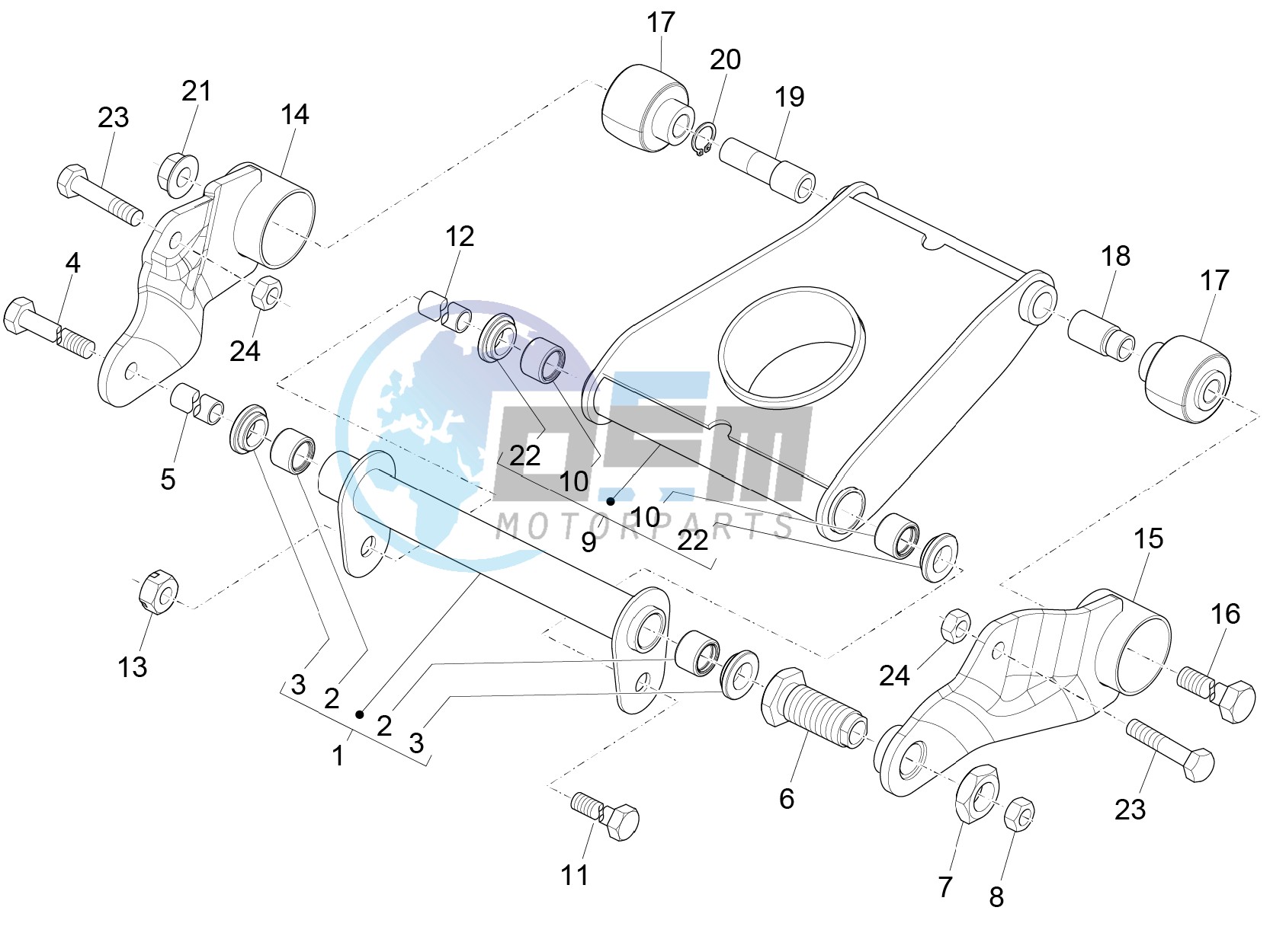 Swinging arm