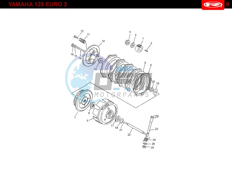 CLUTCH  Yamaha 125 4t Euro 3