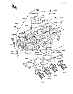 KZ 1100 D [SPECTRE] (D1-D2) [SPECTRE] drawing CYLINDER HEAD