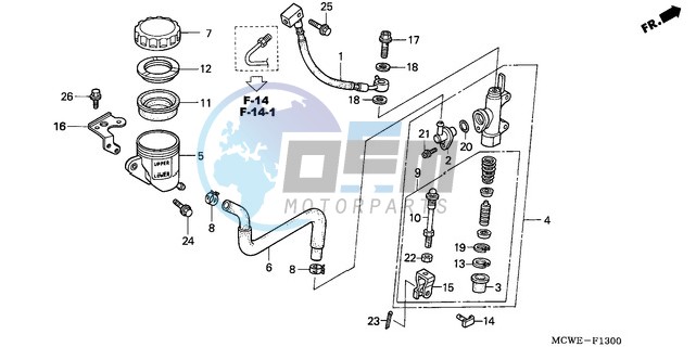 RR. BRAKE MASTER CYLINDER