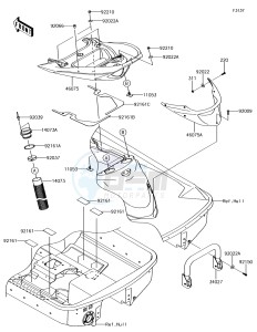 JET SKI ULTRA 310R JT1500NHF EU drawing Hull Rear Fittings