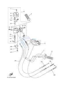 YFM450FWAD YFM45FGPHD GRIZZLY 450 IRS (1CTX 1CTY) drawing STEERING HANDLE & CABLE