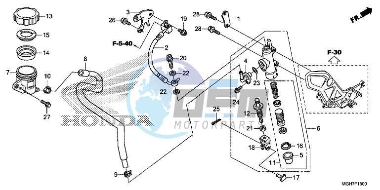 RR. BRAKE MASTER CYLINDER