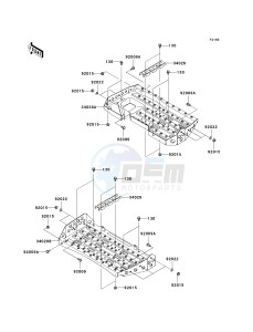 KVF 650 B [PRAIRIE 650 4X4 ADVANTAGE CLASSIC] (B1) [PRAIRIE 650 4X4 ADVANTAGE CLASSIC] drawing FOOTRESTS