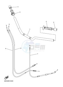 XJ6FA 600 DIVERSION F (ABS) (1DG7 1DG8) drawing STEERING HANDLE & CABLE