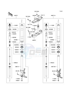 ZG 1400 A [CONCOURS 14 ABS] (8F-9F) A9F drawing FRONT FORK--  - JKBZGNA1 9A022219- -