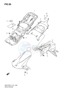 GSX-R750 drawing REAR FENDER L4