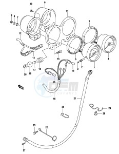 GS500 (P19) drawing SPEEDOMETER - TACHOMETER (GS500K4 UK4)