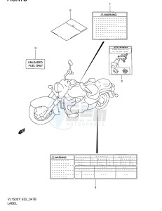 VL1500 (E2) drawing LABEL (MODEL K2 K3 K4)