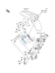 NINJA 250R EX250KBF GB XX (EU ME A(FRICA) drawing Front Fender(s)