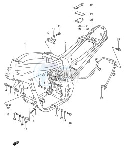 GSX-R750W (E28) drawing FRAME (MODEL N P)