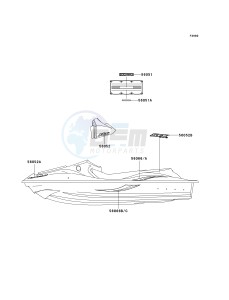 JT 900 E [900 STX] (E1-E2) [900 STX] drawing DECALS-- WHITE- --- E1- -