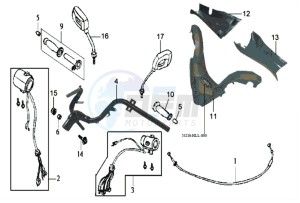 JOYRIDE 125 E2 drawing HANDLEBAR / MIRRORS / COWLING