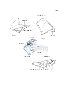 KL 650 E [KLR650] (E8F-E9F) E8F drawing DECALS-- BLUE- --- E8F- -