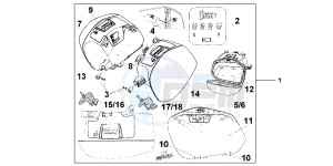 VFR1200FC drawing 29L PANNIER SET PROMINENCE RED