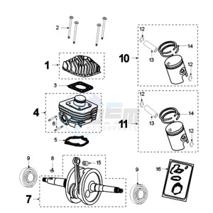 VIVA NCO EU1 drawing CRANKSHAFT AND CYLINDER