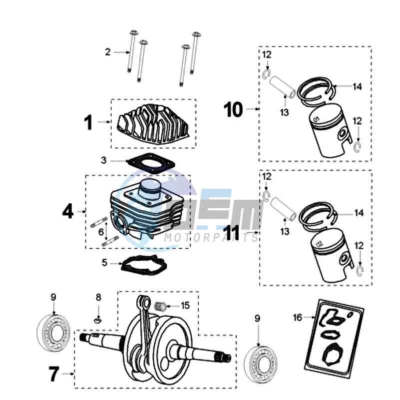 CRANKSHAFT AND CYLINDER