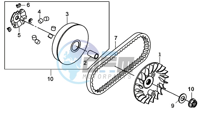 DRIVEN PULLEY / DRIVING - V-BELT