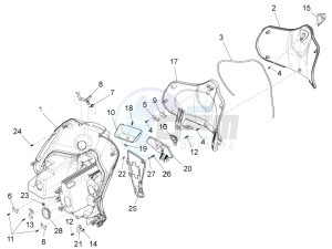 Fly 50 4T 2V 25-30Km/h drawing Front glove-box - Knee-guard panel