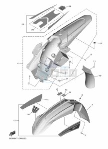 YZ250F (B7BG) drawing FENDER