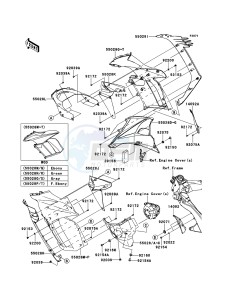 Z1000SX ZX1000GBF FR GB XX (EU ME A(FRICA) drawing Cowling(Center)