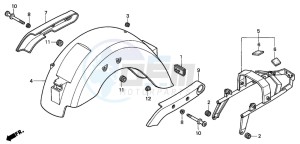 VT125C drawing REAR FENDER