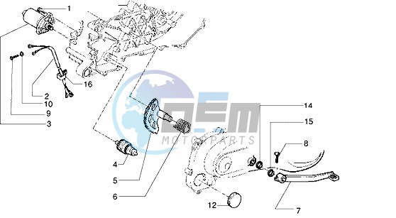 Starting motor-starter lever