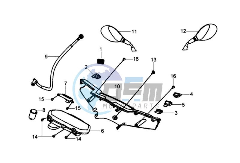 DASHBOARD / HANDLEBAR COVER / MIRRORS/ WIRING HARNASS