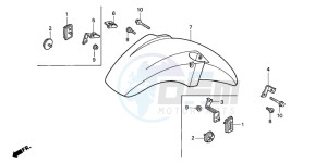 VFR750F drawing FRONT FENDER