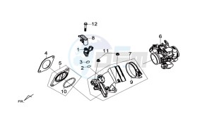 MAXSYM 600I ABS drawing INLET / FUEL INJECTOR / THROTTLE VALVE BODY