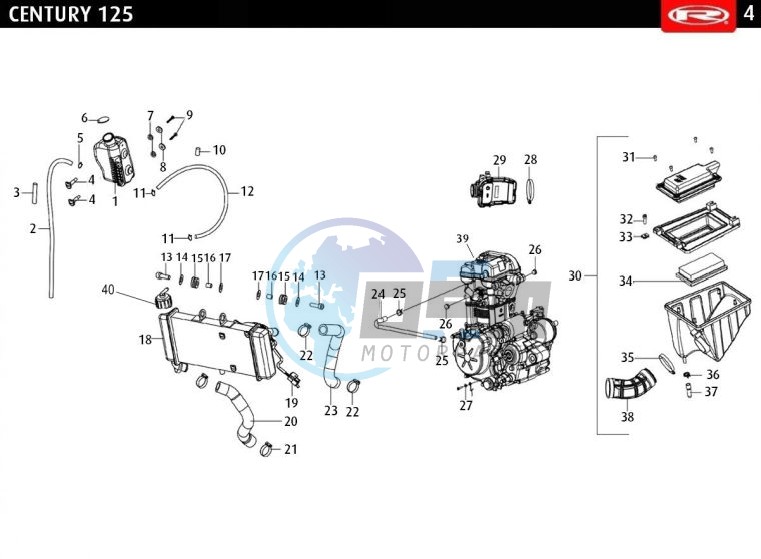 RADIATOR - AIR FILTER - COMPLETE ENGINE