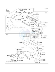 KAF 620 E [MULE 3010 4X4] (E6F-E8F) E7F drawing FRONT FENDER-- S- -